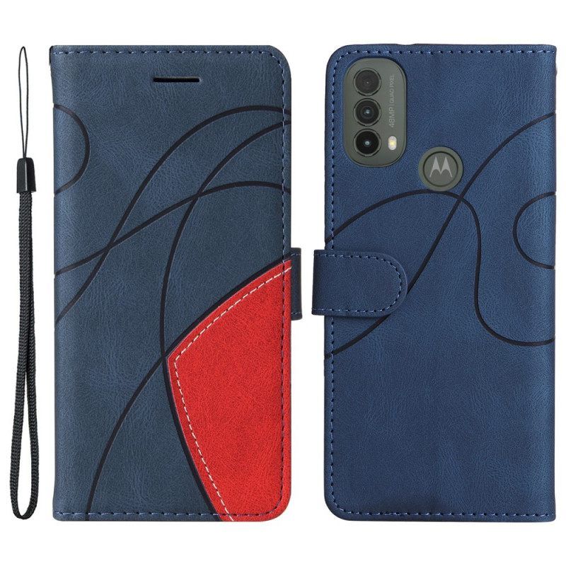 Θήκη Flip Moto E40 / E30 / E20 Δίχρωμο Signature Faux Leather